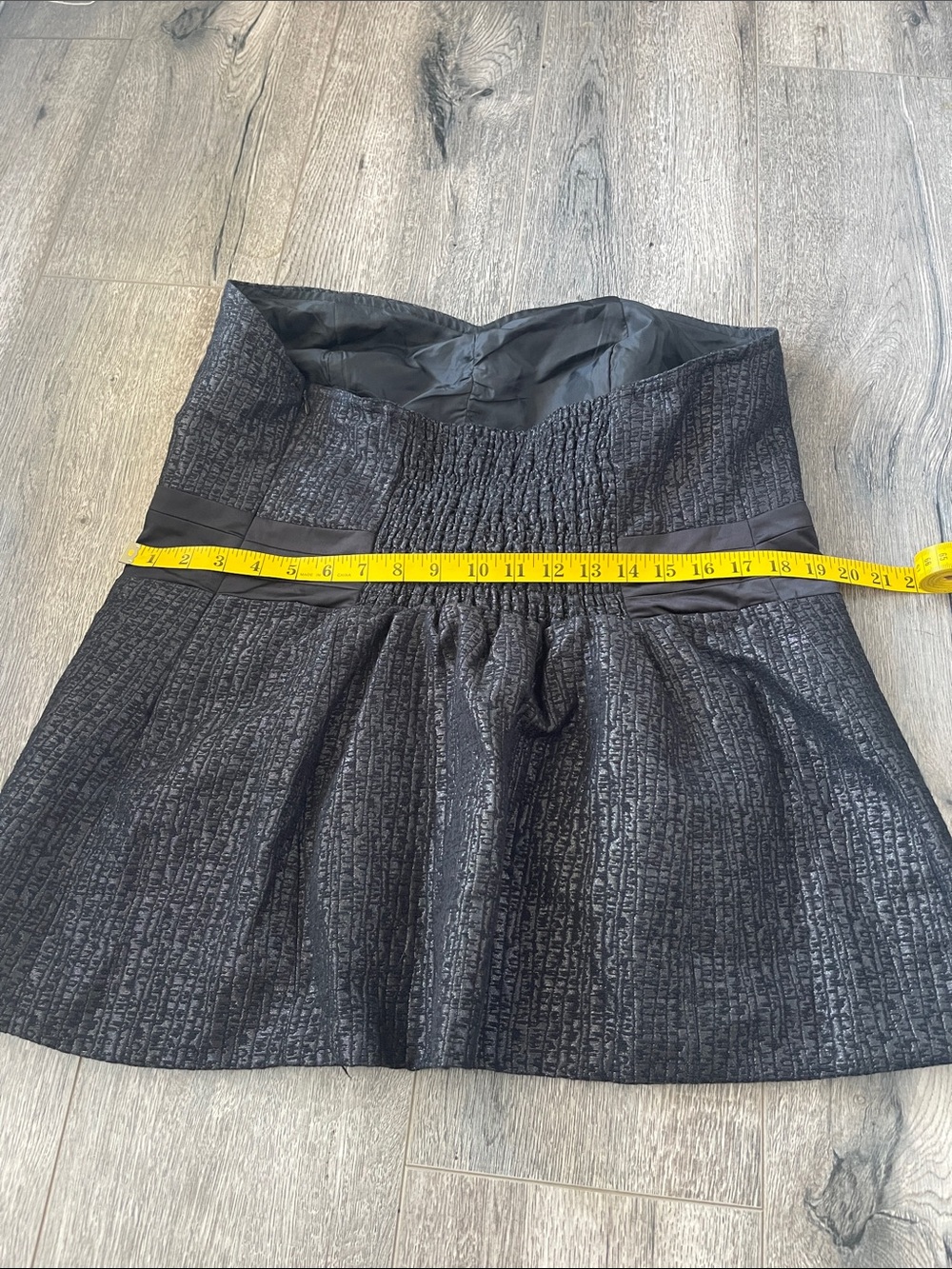 Lane Bryant Black Strapless Bow-Waist Textured Bustier Top - Picture 7 of 9